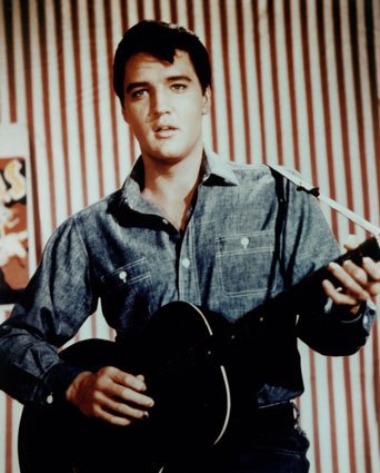 Elvis in jean shirt
