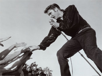 Elvis Presley hand contact with fans
