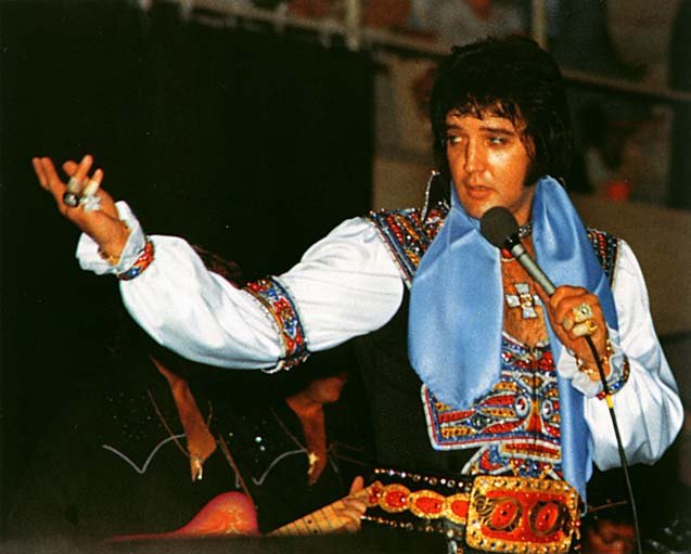 Elvis Presley in a colorful outfit
