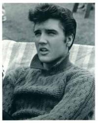Elvis Presley in a sweater
