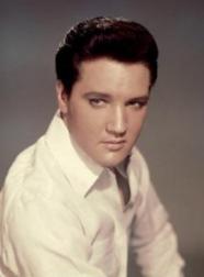 Elvis Presley in a white shirt