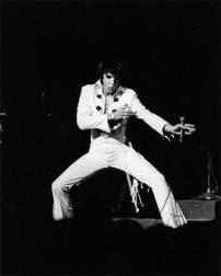 Elvis Presley in black and white picture