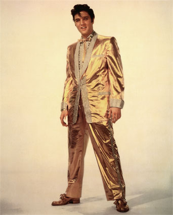 Elvis Presley in gold suite
