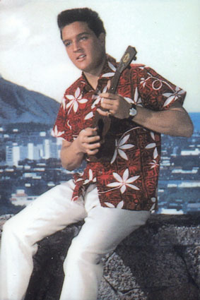 Elvis Presley in Haiwaii shirt
