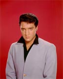 Elvis Presley in purple sport jacket
