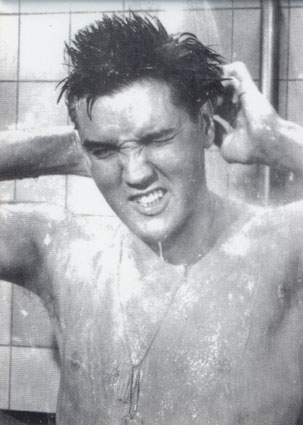 Elvis Presley in shower
