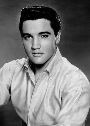 black and white protrait of Handsome Elvis
