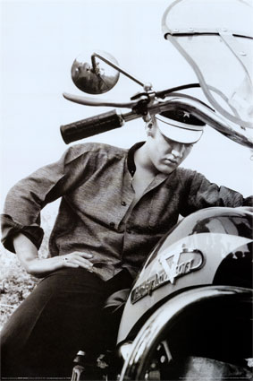 Elvis Presley on motorbike
