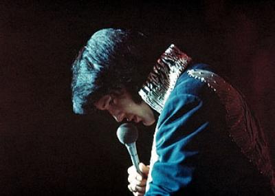 Elvis Presley performing
