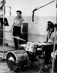 Elvis Presley practiced singing in the studio