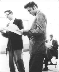 Elvis Presley practicing with other singer