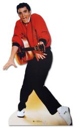 Elvis Presley wearing red shirt