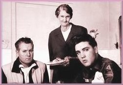 Elvis with his father and grandmother
