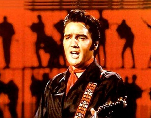 Elvis with red background

