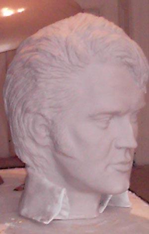 sculpture of Elvis face
