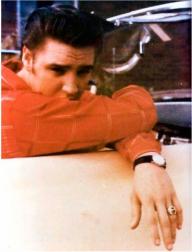 young Elvis in red