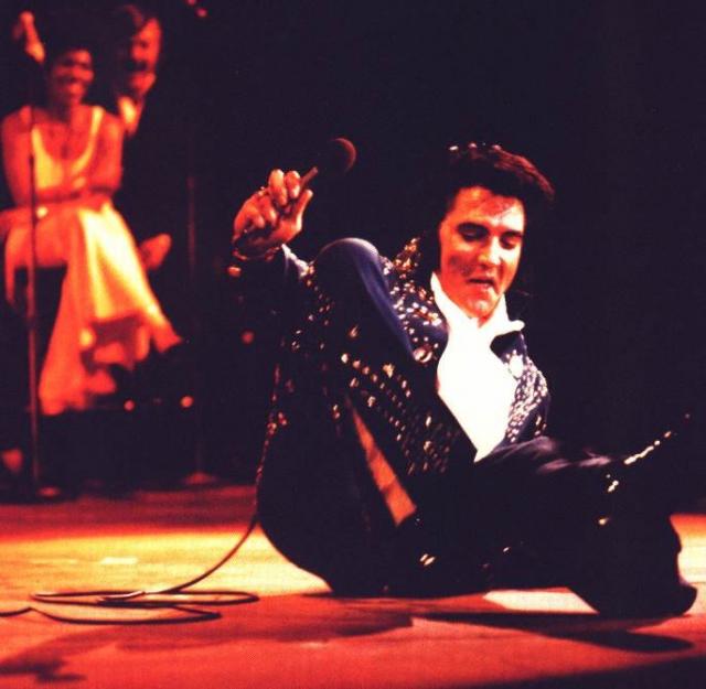 Elvis falling on stage

